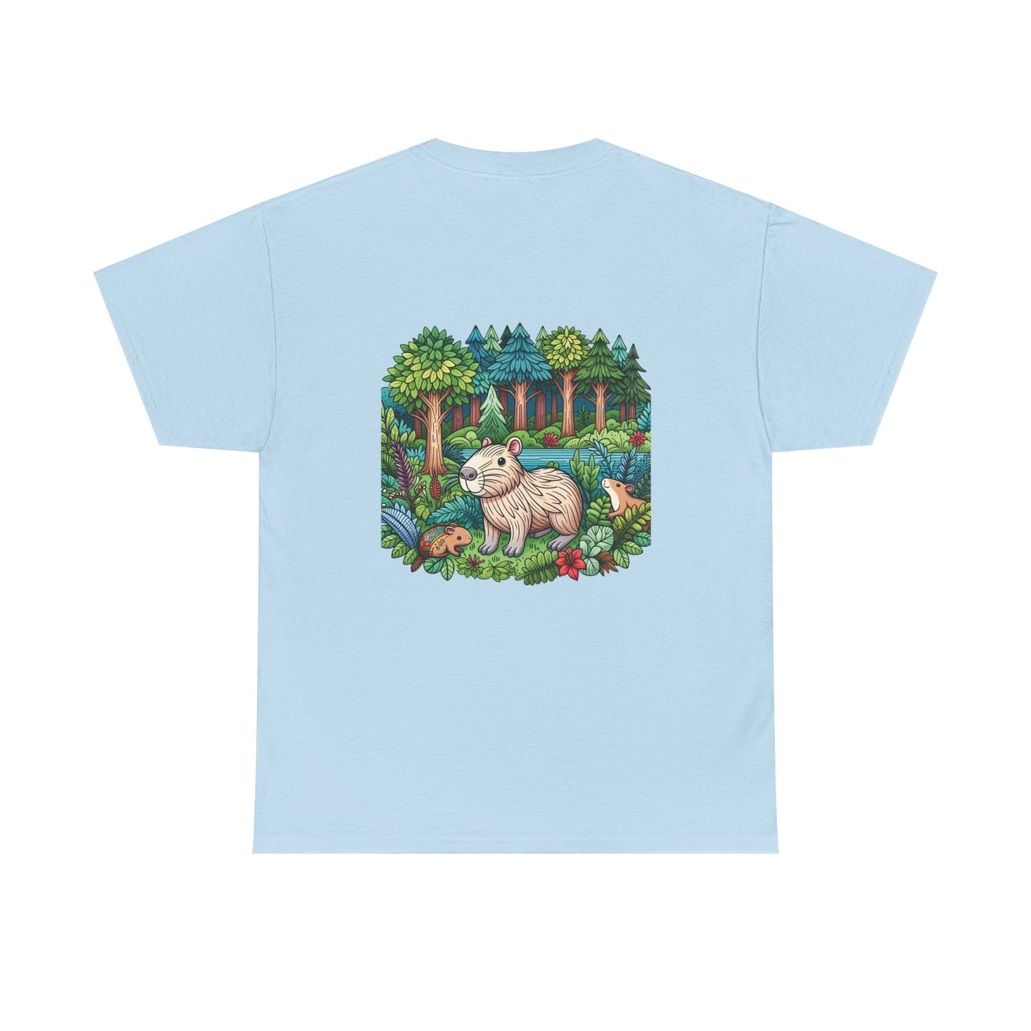 Vibrant Nature Capy Heavy Cotton Tee - Perfect for Animal Lovers, Eco-Conscious Souls, Gifts, Everyday Wear, Summer Outings