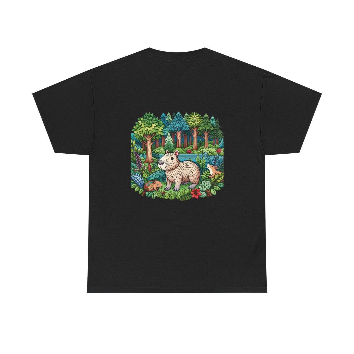 Vibrant Nature Capy Heavy Cotton Tee - Perfect for Animal Lovers, Eco-Conscious Souls, Gifts, Everyday Wear, Summer Outings
