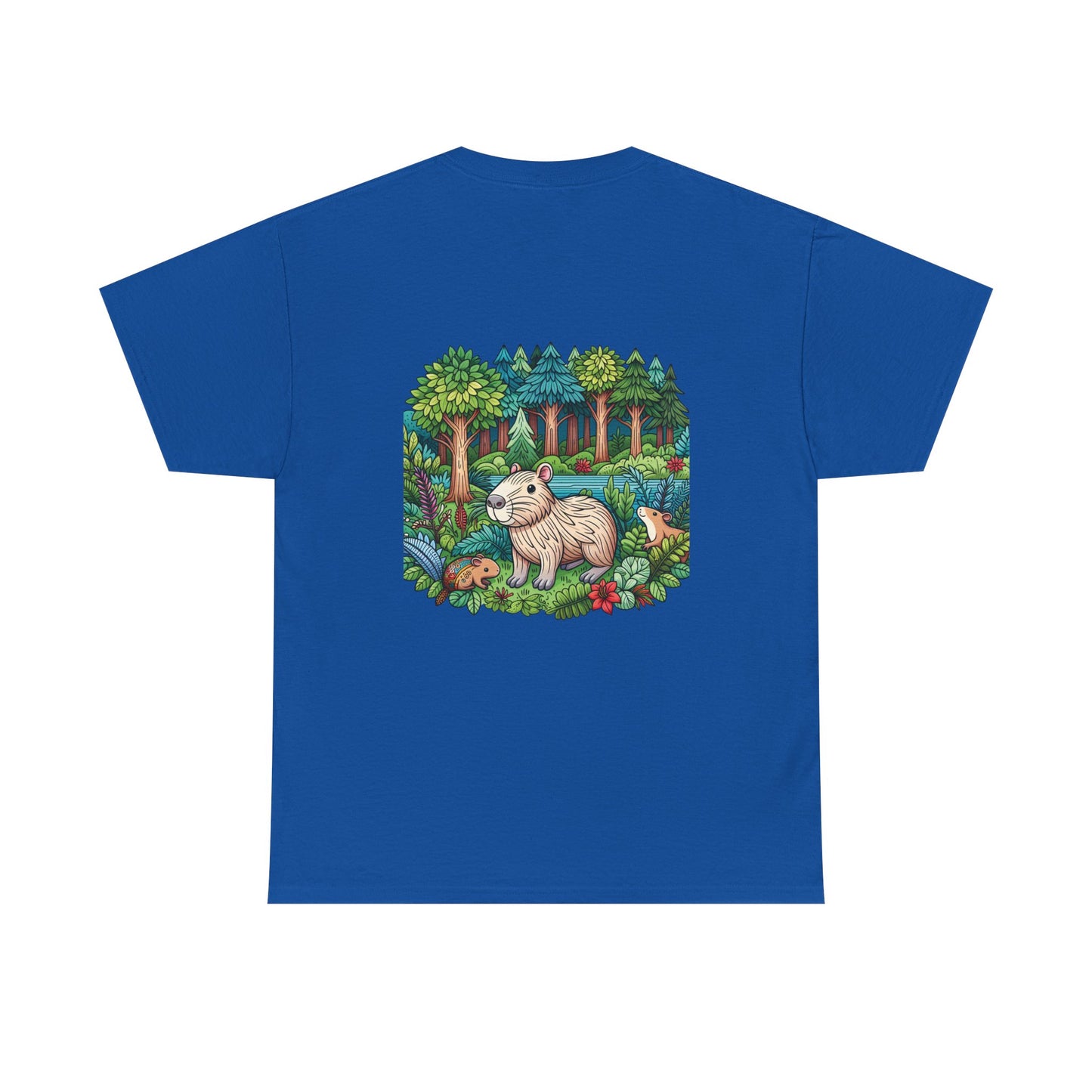 Vibrant Nature Capy Heavy Cotton Tee - Perfect for Animal Lovers, Eco-Conscious Souls, Gifts, Everyday Wear, Summer Outings