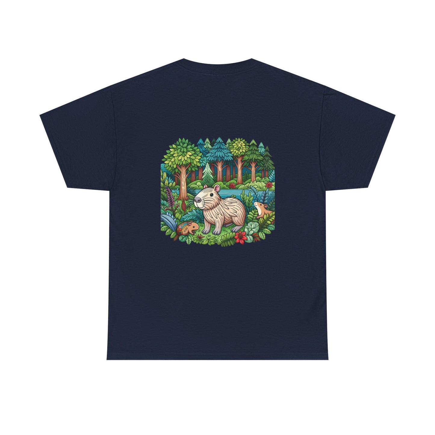 Vibrant Nature Capy Heavy Cotton Tee - Perfect for Animal Lovers, Eco-Conscious Souls, Gifts, Everyday Wear, Summer Outings