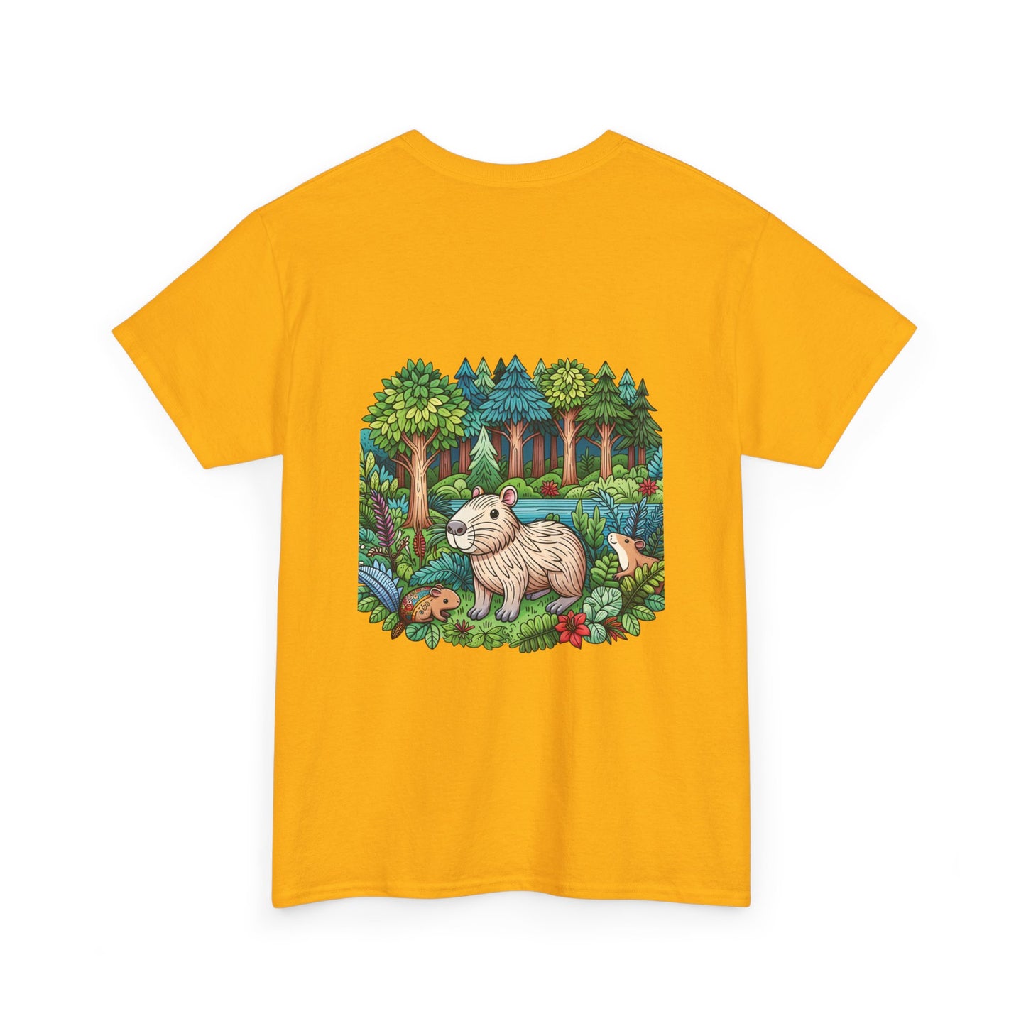 Vibrant Nature Capy Heavy Cotton Tee - Perfect for Animal Lovers, Eco-Conscious Souls, Gifts, Everyday Wear, Summer Outings