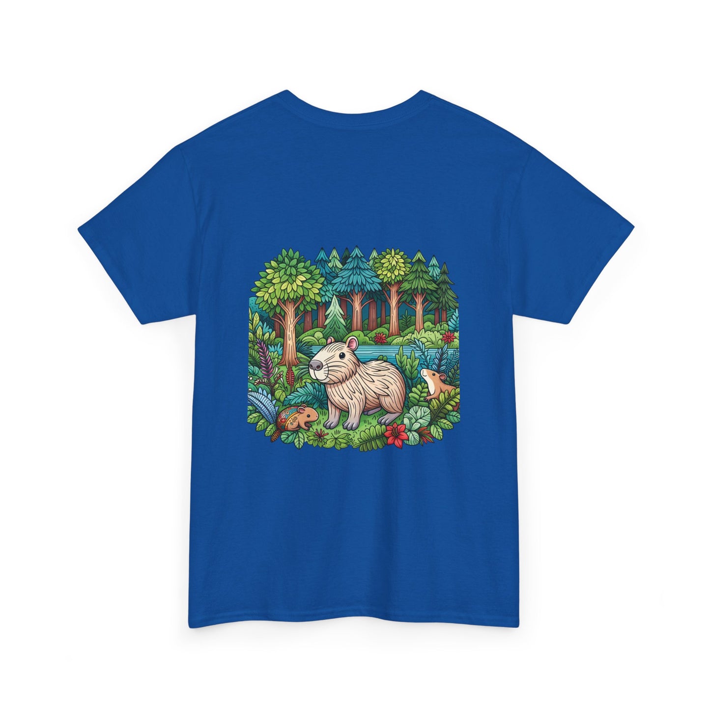 Vibrant Nature Capy Heavy Cotton Tee - Perfect for Animal Lovers, Eco-Conscious Souls, Gifts, Everyday Wear, Summer Outings