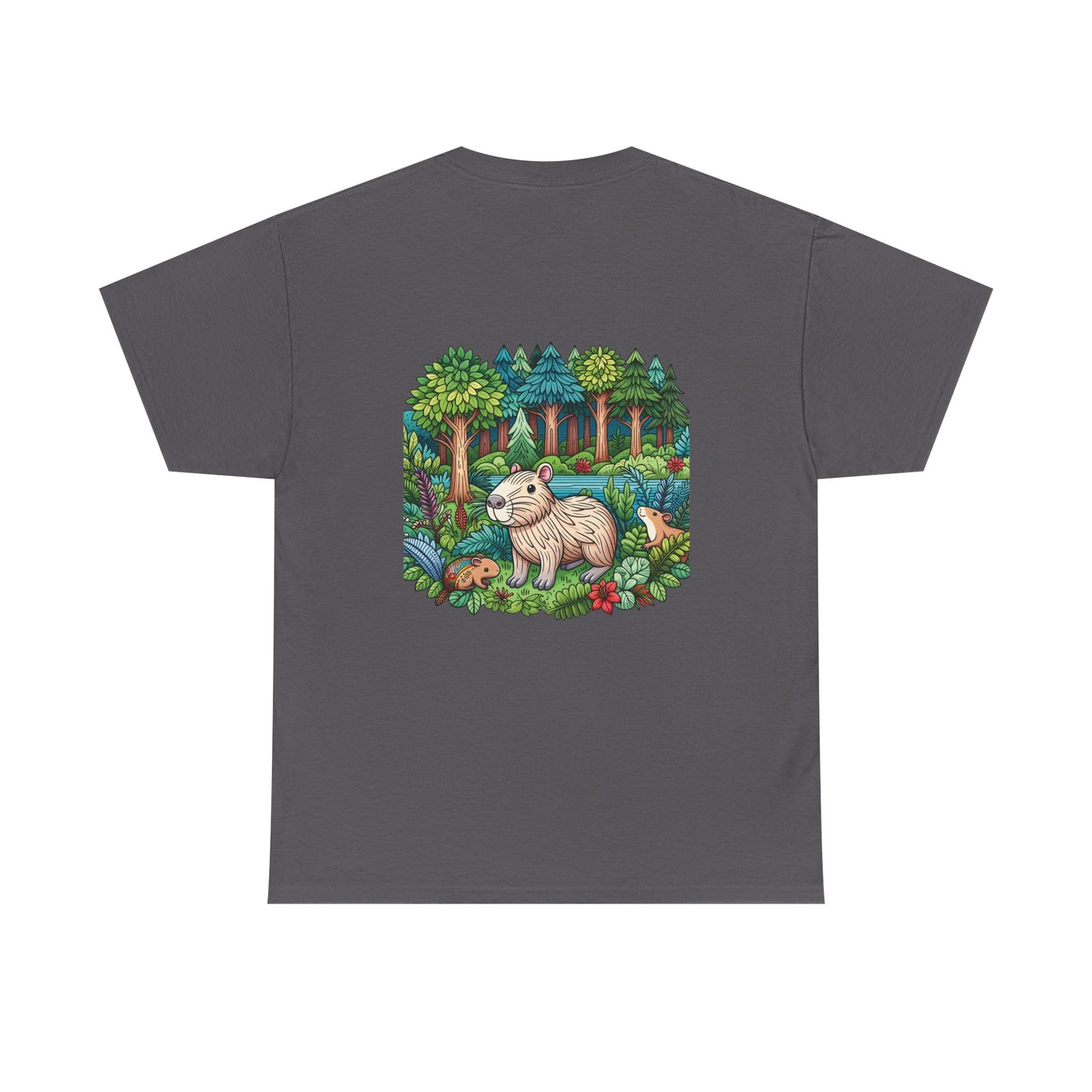 Vibrant Nature Capy Heavy Cotton Tee - Perfect for Animal Lovers, Eco-Conscious Souls, Gifts, Everyday Wear, Summer Outings