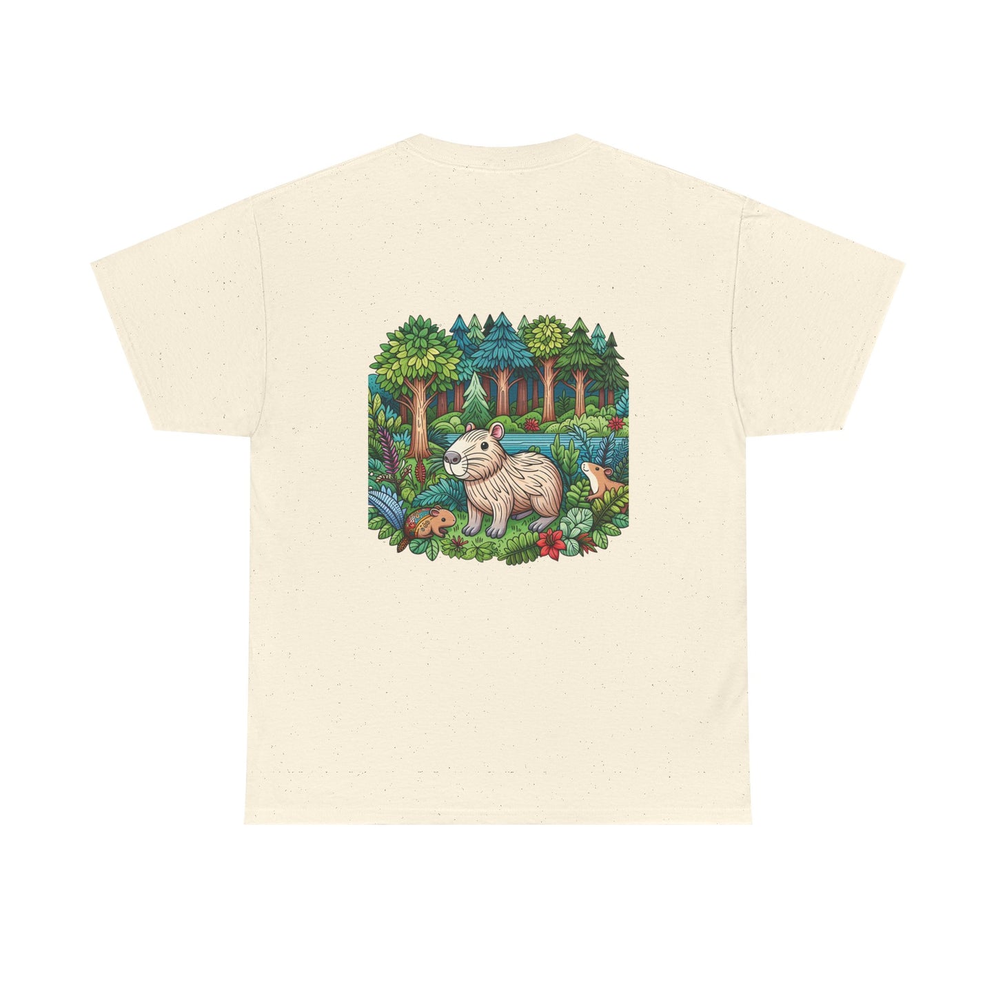 Vibrant Nature Capy Heavy Cotton Tee - Perfect for Animal Lovers, Eco-Conscious Souls, Gifts, Everyday Wear, Summer Outings