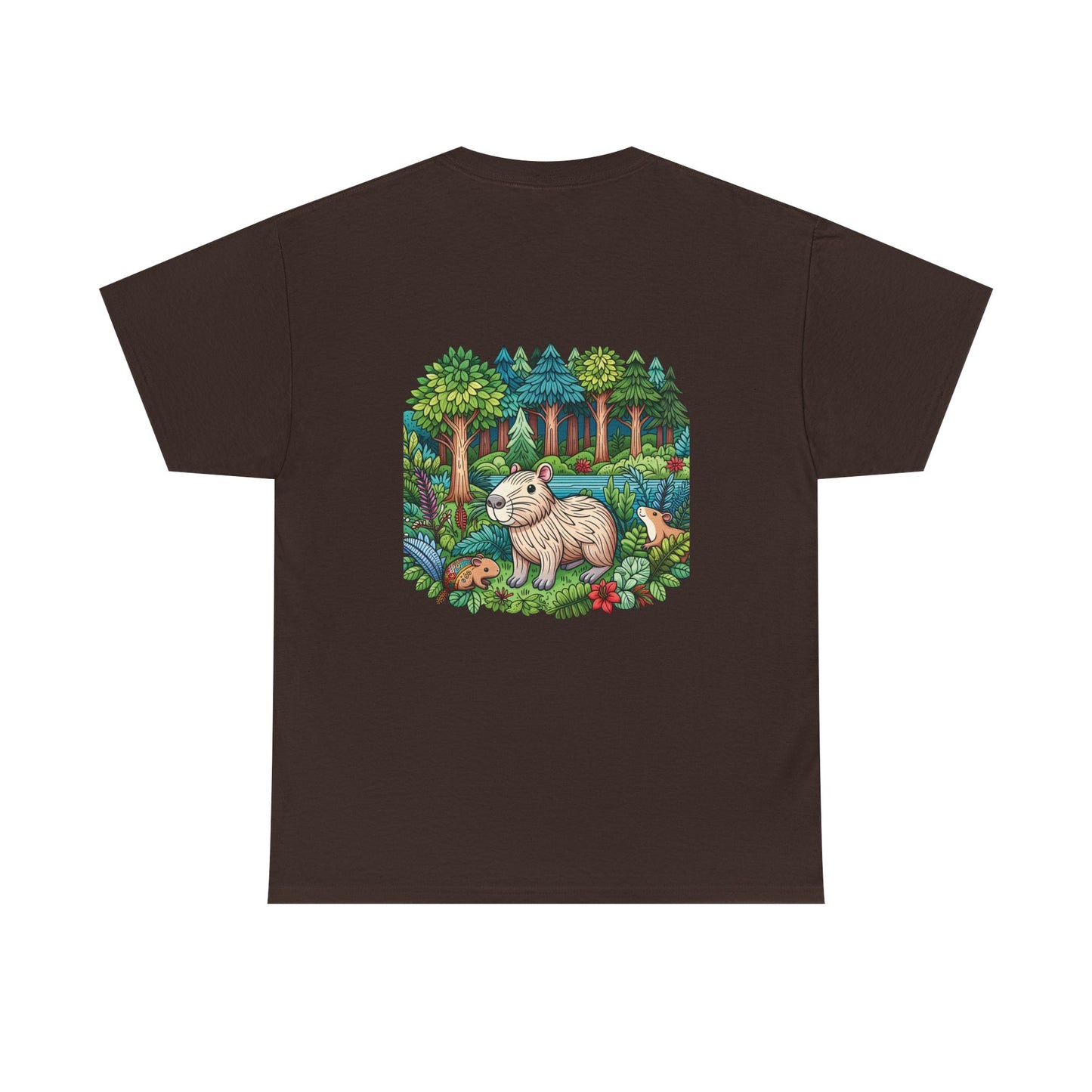 Vibrant Nature Capy Heavy Cotton Tee - Perfect for Animal Lovers, Eco-Conscious Souls, Gifts, Everyday Wear, Summer Outings