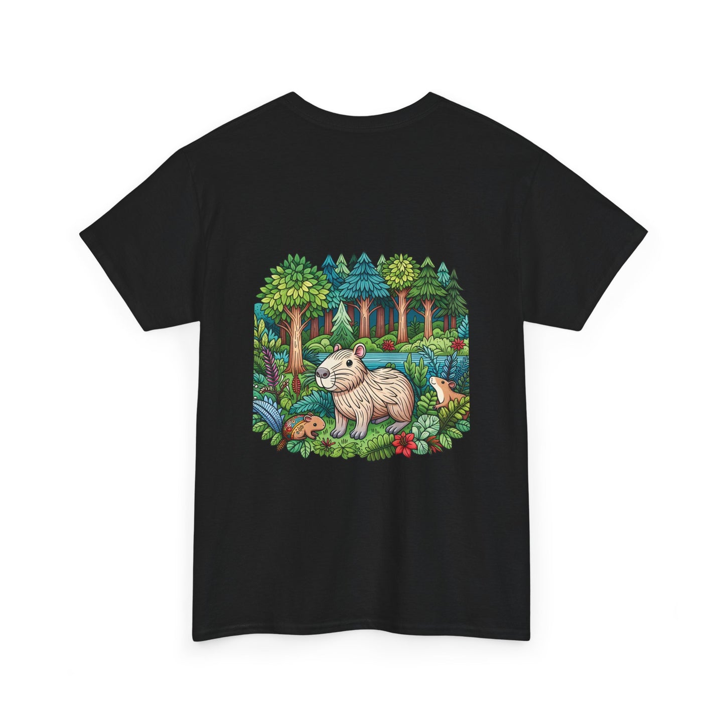 Vibrant Nature Capy Heavy Cotton Tee - Perfect for Animal Lovers, Eco-Conscious Souls, Gifts, Everyday Wear, Summer Outings