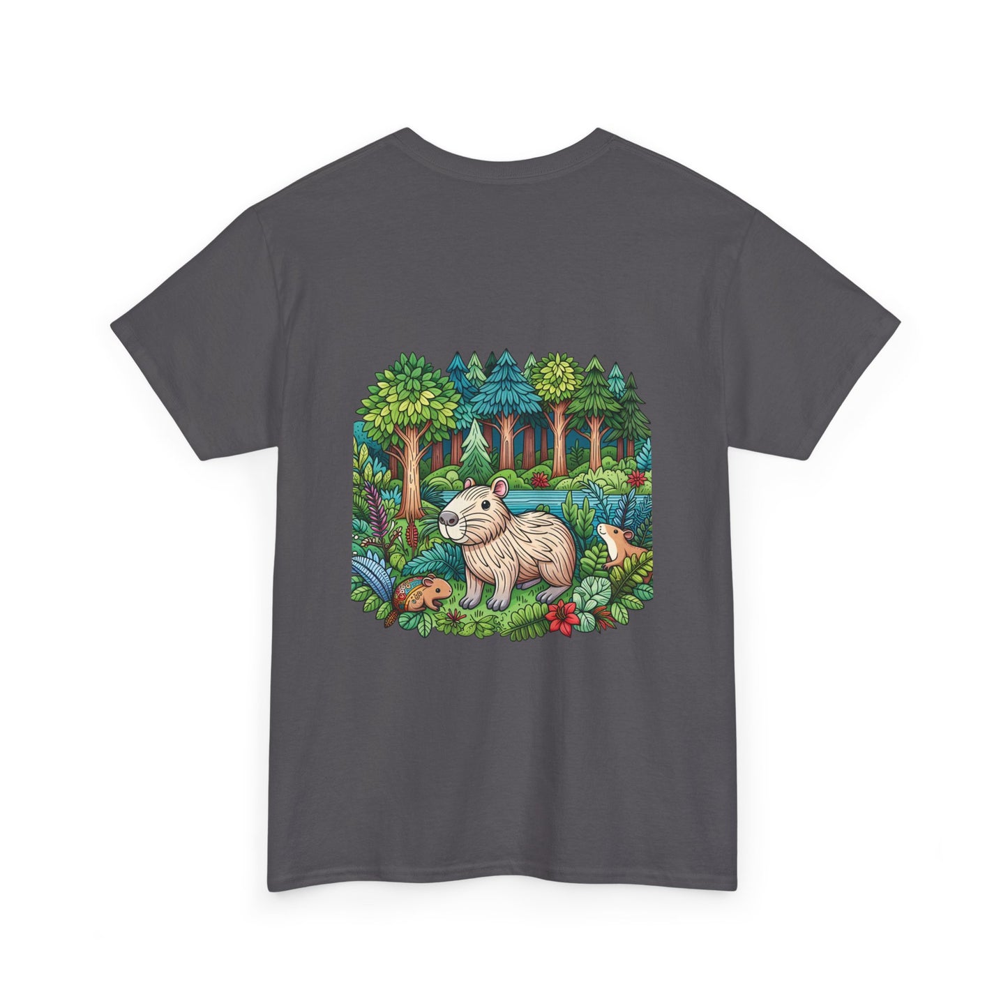 Vibrant Nature Capy Heavy Cotton Tee - Perfect for Animal Lovers, Eco-Conscious Souls, Gifts, Everyday Wear, Summer Outings