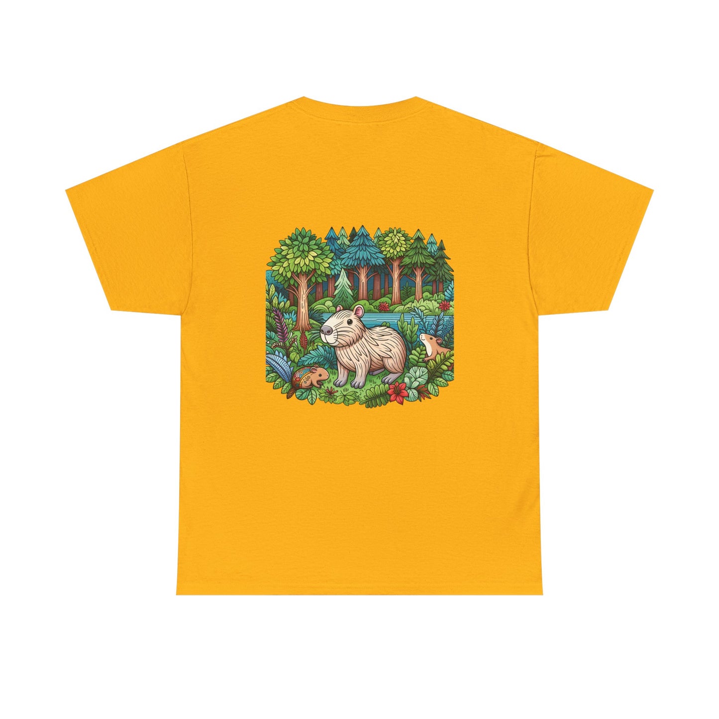 Vibrant Nature Capy Heavy Cotton Tee - Perfect for Animal Lovers, Eco-Conscious Souls, Gifts, Everyday Wear, Summer Outings