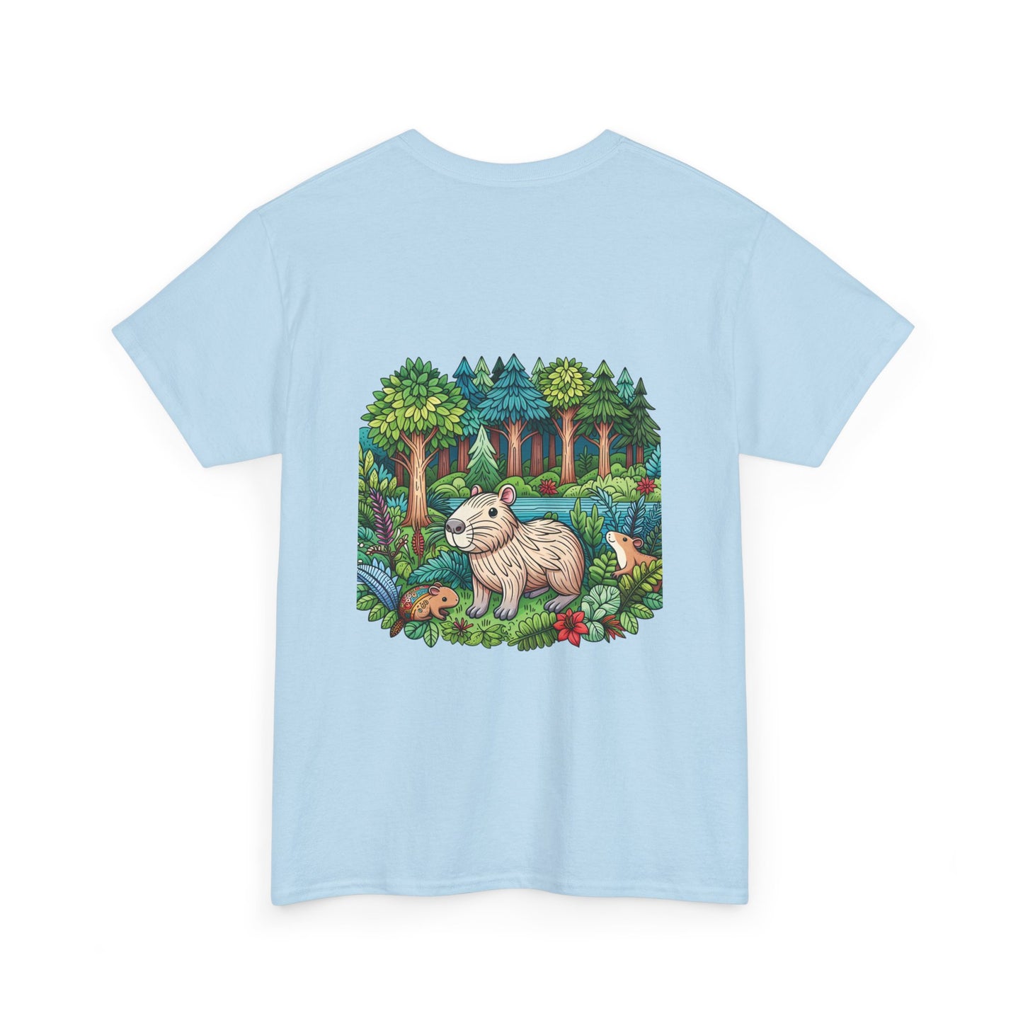 Vibrant Nature Capy Heavy Cotton Tee - Perfect for Animal Lovers, Eco-Conscious Souls, Gifts, Everyday Wear, Summer Outings