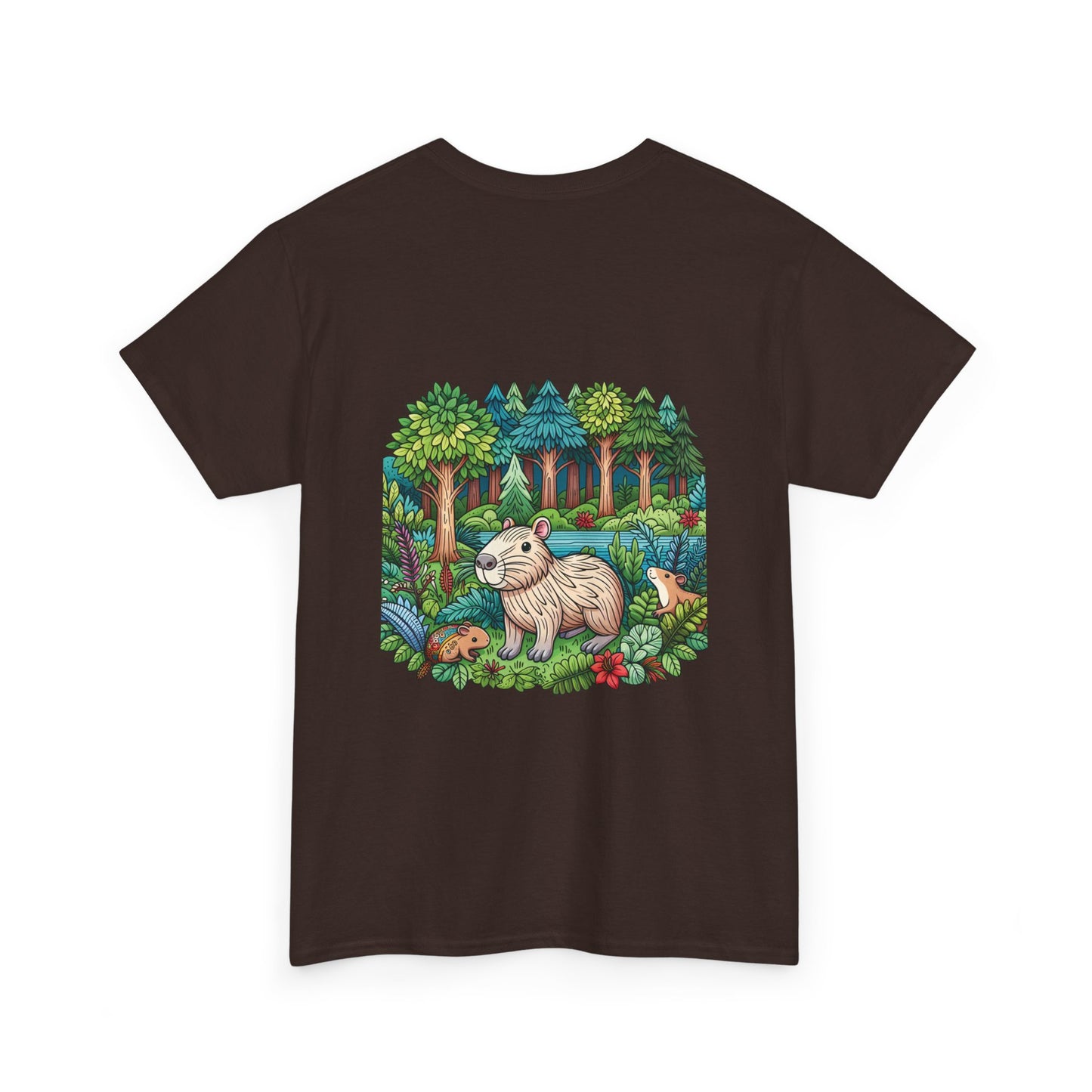 Vibrant Nature Capy Heavy Cotton Tee - Perfect for Animal Lovers, Eco-Conscious Souls, Gifts, Everyday Wear, Summer Outings